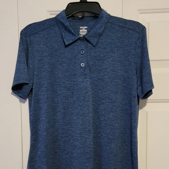 Jockey Tops - Jocky Semi-Fitted Performance Polo, Abyss Grey Space Dye Large